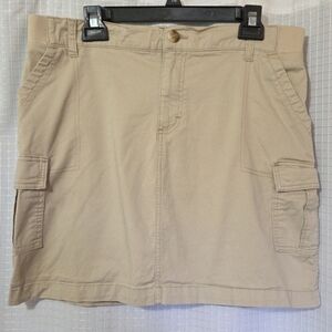 Lee Women's Mid Rise Regular Fit Cargo Skort Khaki Size 14M Cargo Pockets
